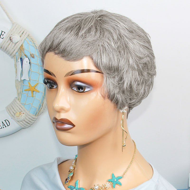 Short Pixie Cut Wig Human Hair Cheap - Krótkie, proste peruki z naturalnych włosów